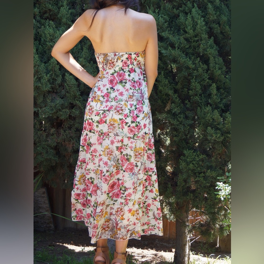 Rachel & Chloe Floral Print Halter Midi Dress Size - Picture 3 of 5